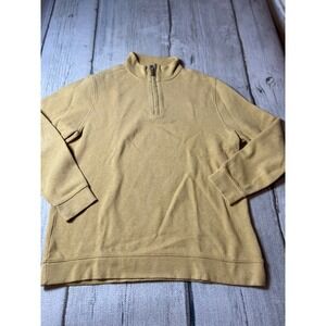 Tasso Elba Quarter Zip Pullover Mens XL Yellow Cotton Sweater